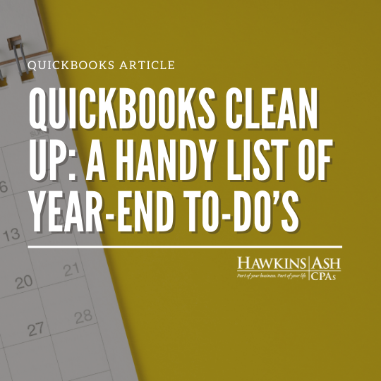 QuickBooks Year-End Finances
