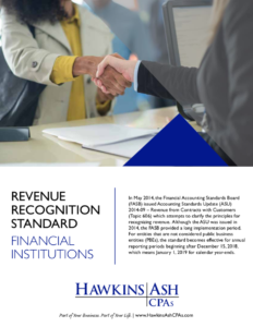 revenue recognitions standard financial institutions