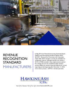 revenue recognition standard manufacturers