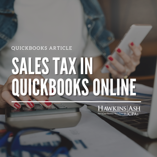 sales tax QuickBooks Online
