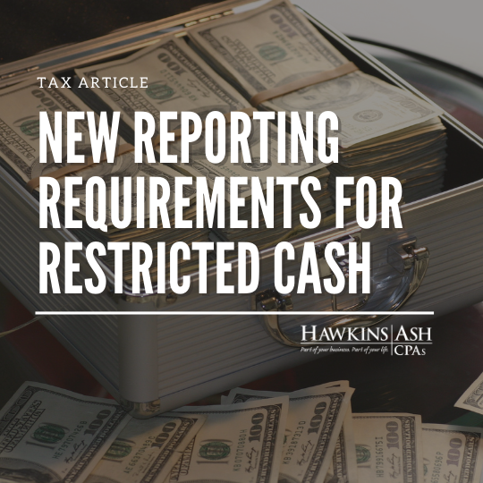 New Reporting Requirements for Restricted Cash