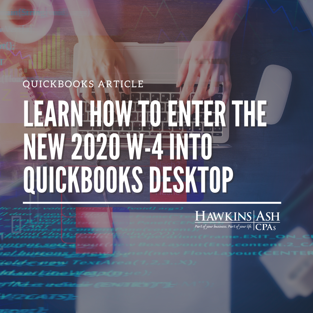 new 2020 W-4 QuickBooks Desktop