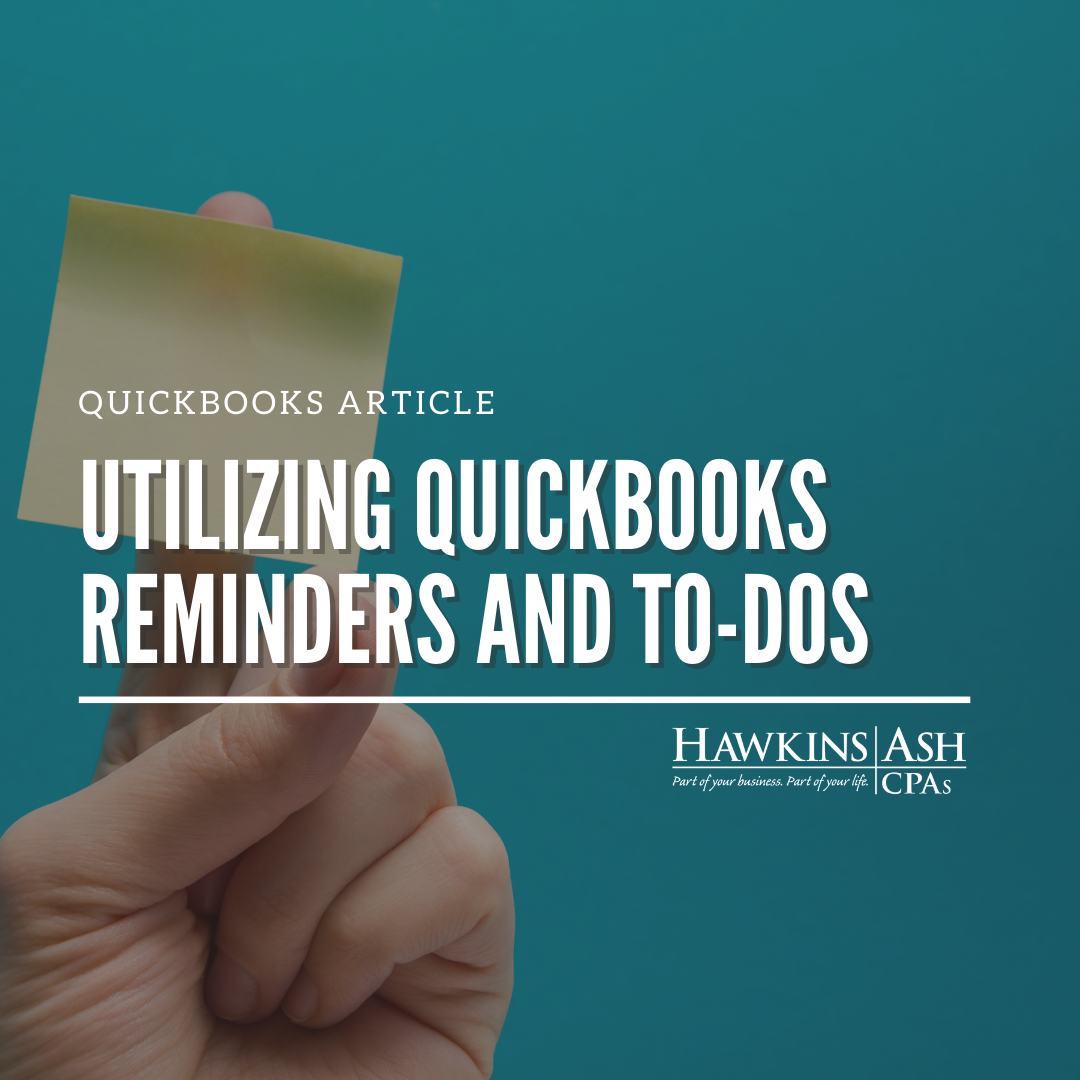 QuickBooks Reminders To Do