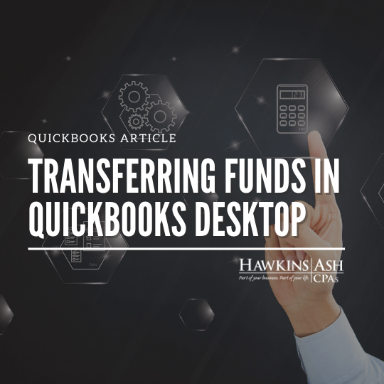 QuickBooks Desktop transferring funds