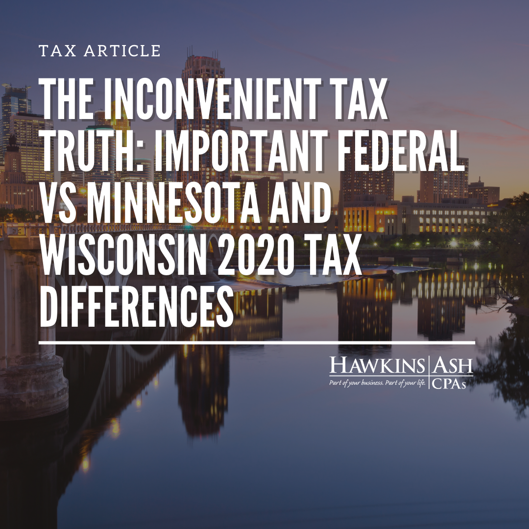 Federal VS Minnesota Wisconsin Tax Differences