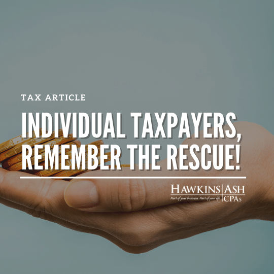 American Rescue Plan Act taxpayers