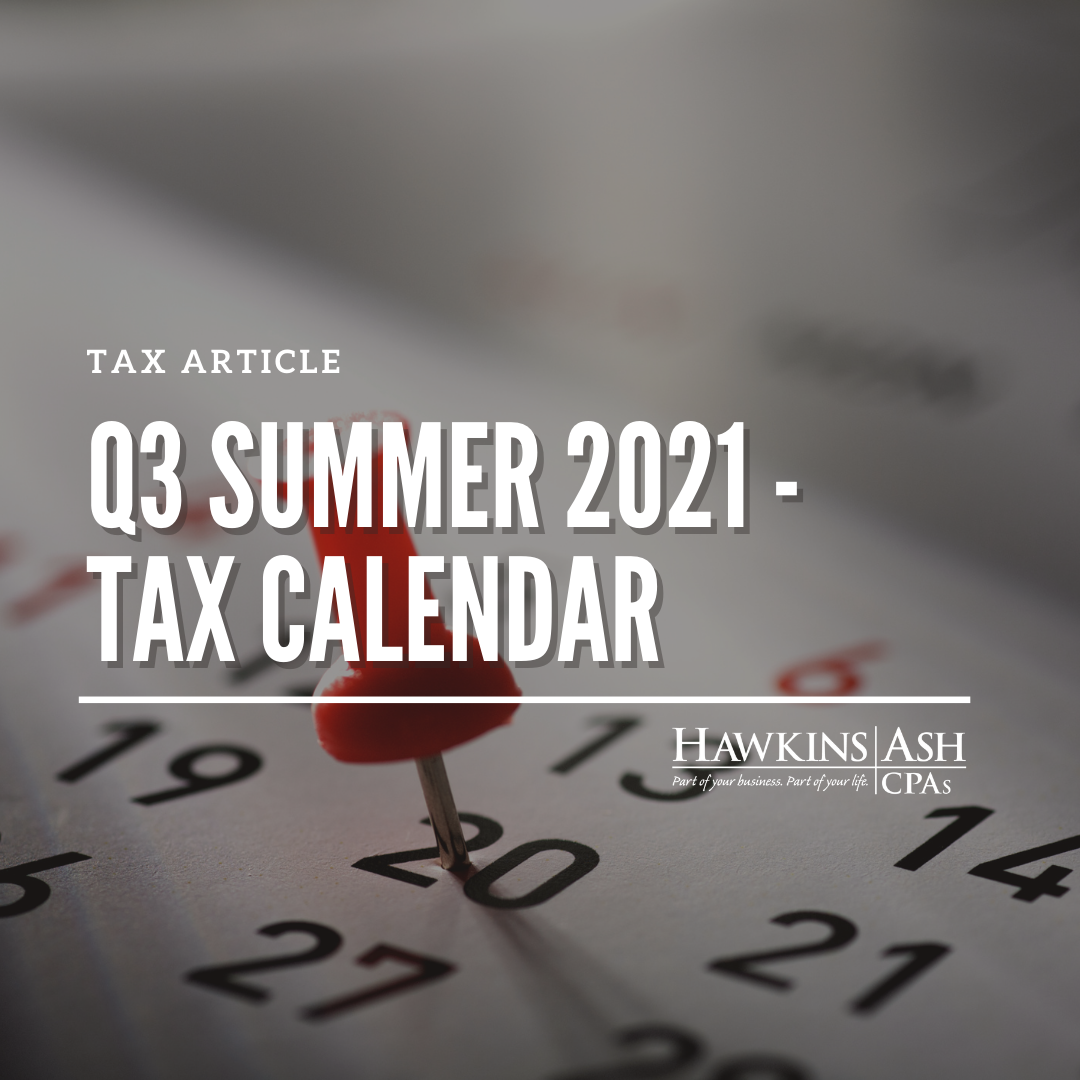 Spring 2021 Tax Calendar